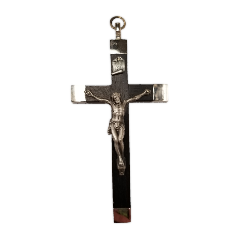 Genuine Vintage Pectoral Crucifix - Black & Silver