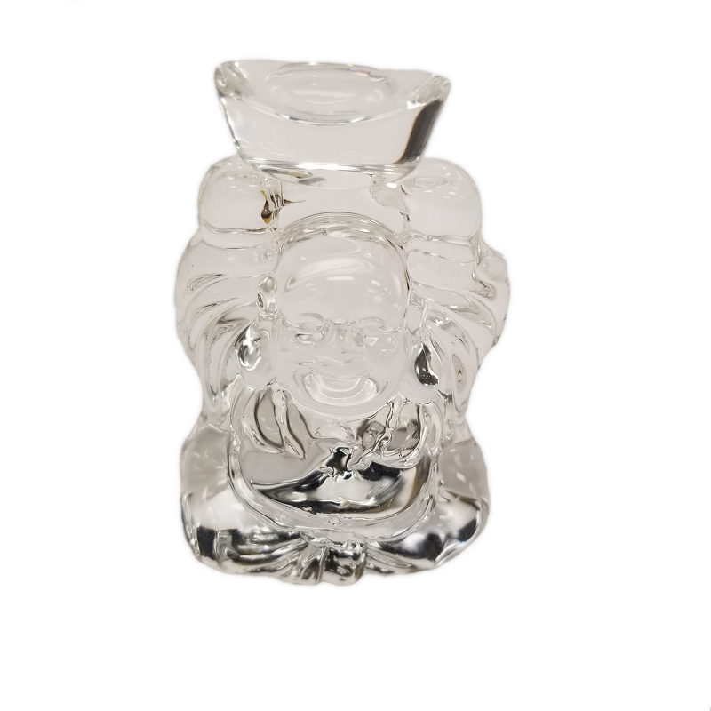 Glass Laughing Buddha with Bowl