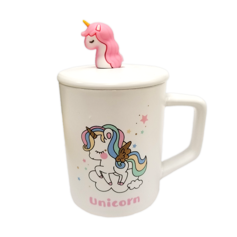 Unicorn Mug with Lid & Spoon - Prancing Unicorn