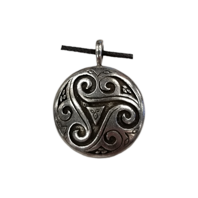The Ancients Pewter Pendant - Triskele Shield