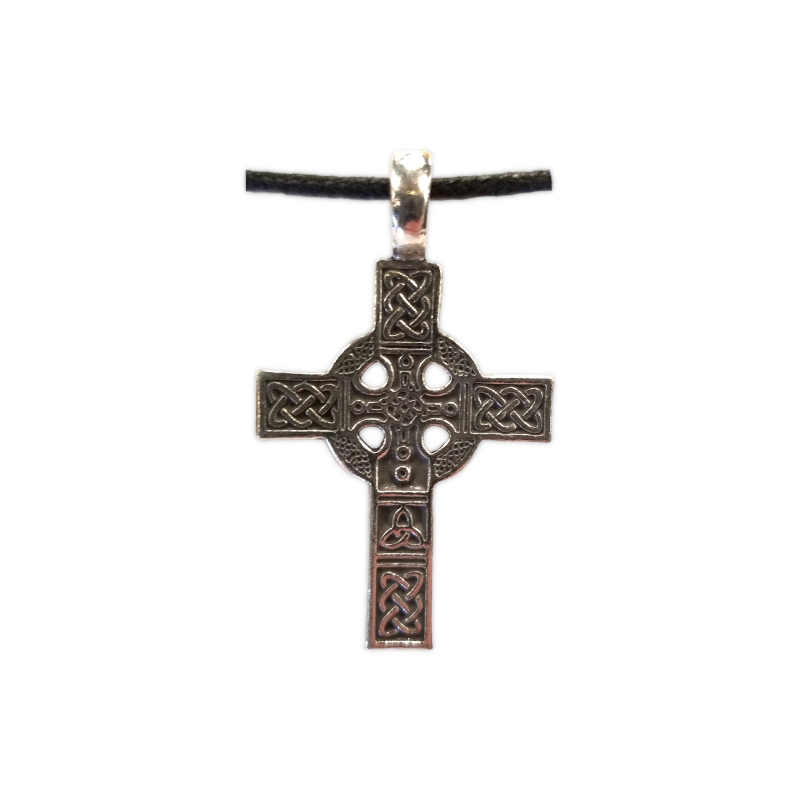 Eire Pewter Pendant - Celtic Weave Cross (B)