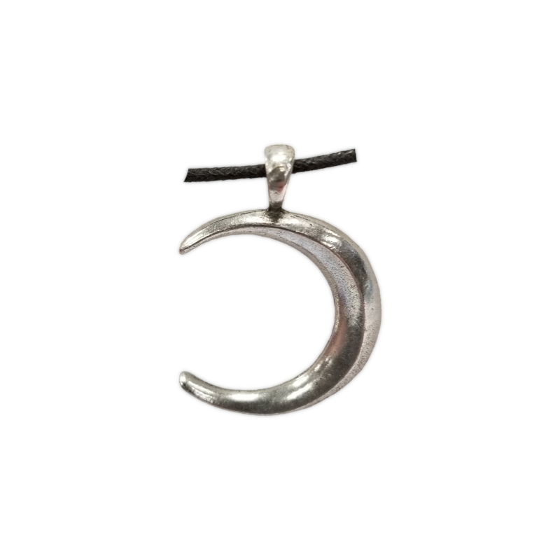 Wicca Pewter Pendant - Crescent Moon