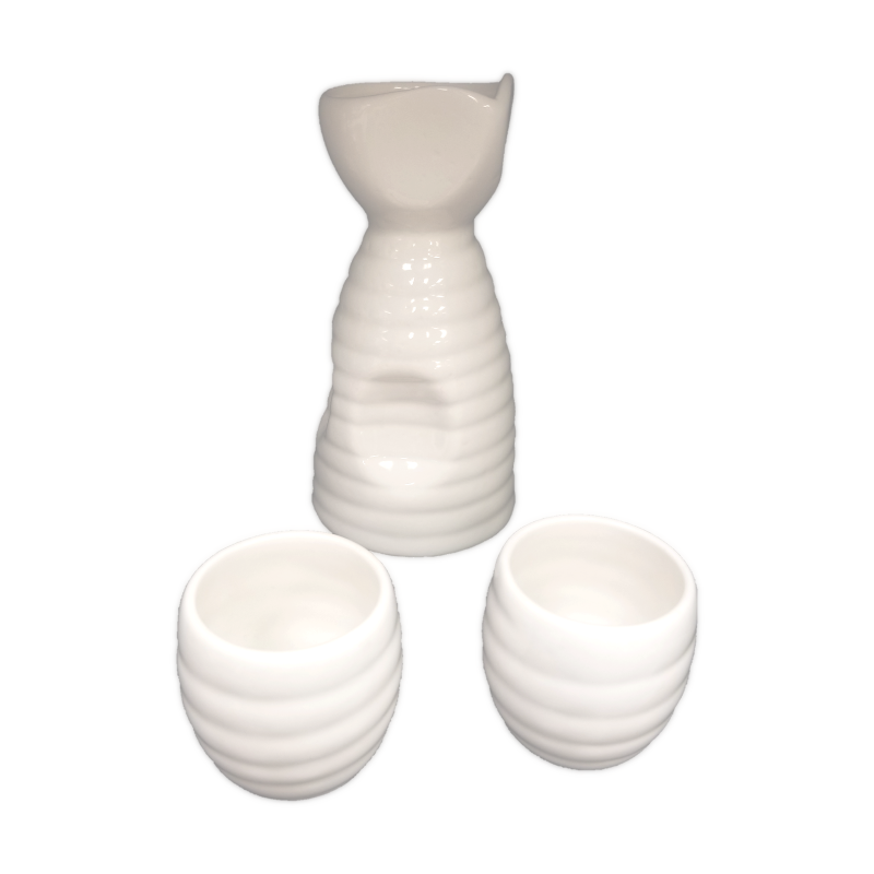 Chinese Porcelain Sake Set - White