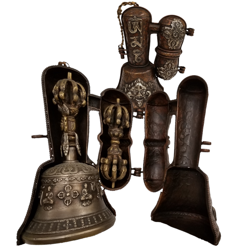 Tibetan Ritual Bell & Dorje with Case